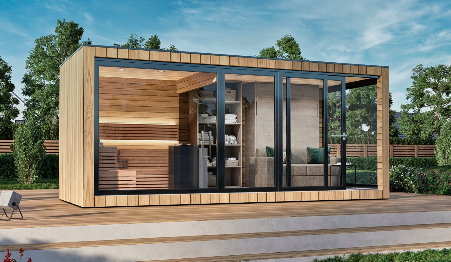 CHALETSAUNA & SPA – Fassadenvariante Lärche