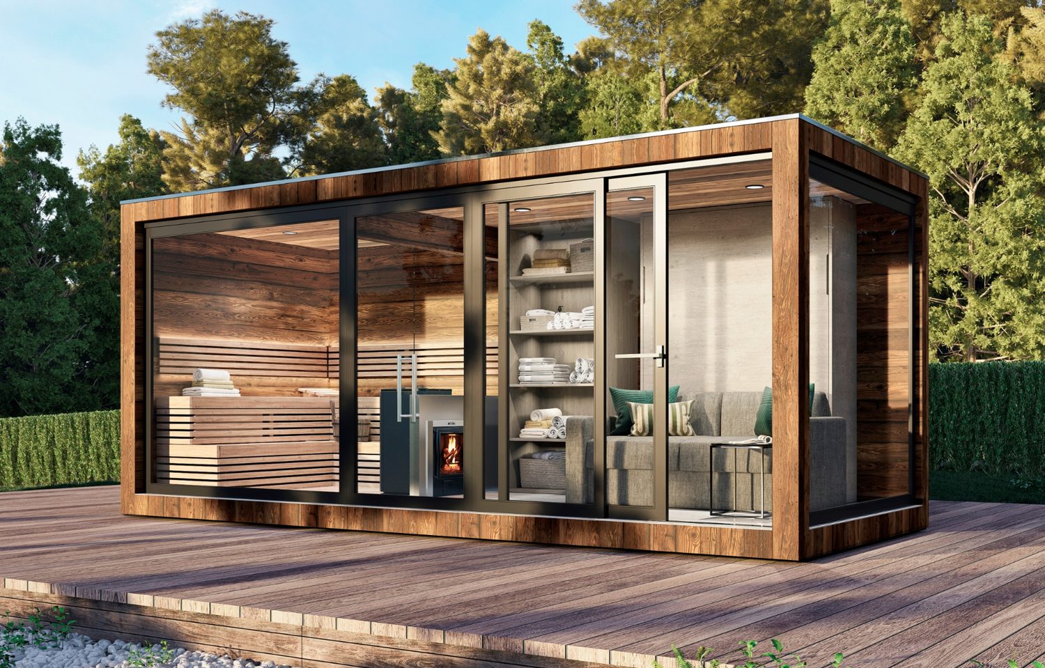 CHALETSAUNA & SPA – Fassadenvariante Altholz
