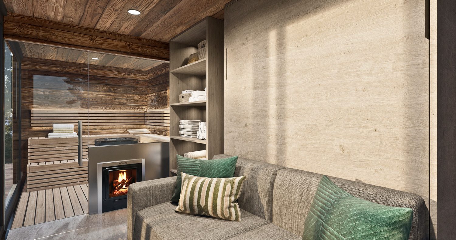 Detailaufnahme einer CHALETSAUNA